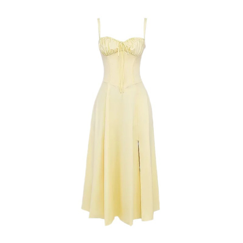 Luciana Robe Femme – Robe Française au-dessus du Genou avec Taille Haute, Coupe A-Ligne & Similicuir Vegan