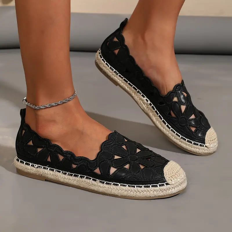 Espadrillas da donna Aurélie - Comode scarpe estive con elegante motivo floreale