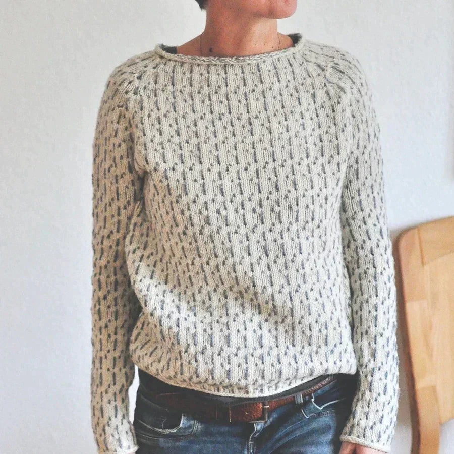 Maglione da donna Samira - Elegante maglione grigio a maniche lunghe, stile chic e confortevole
