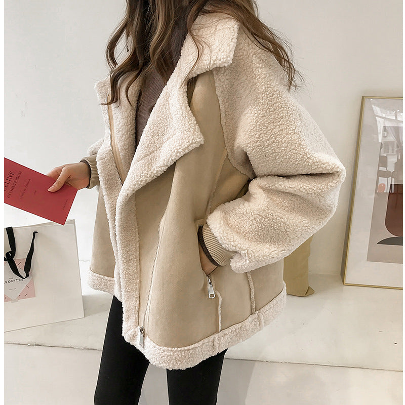 Emerald Veste Femme – Manteau Douillet en Fausse Fourrure avec Col Chaud & Fermeture Éclair