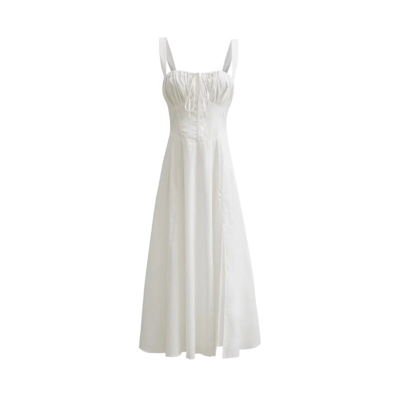 Luciana Robe Femme – Robe Française au-dessus du Genou avec Taille Haute, Coupe A-Ligne & Similicuir Vegan