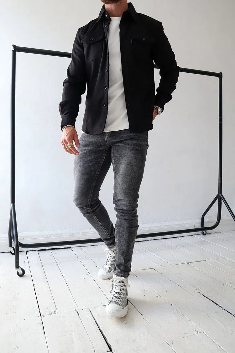 Giacca in pelle da uomo William con bottoni: stile senza tempo, resistente ed elegante