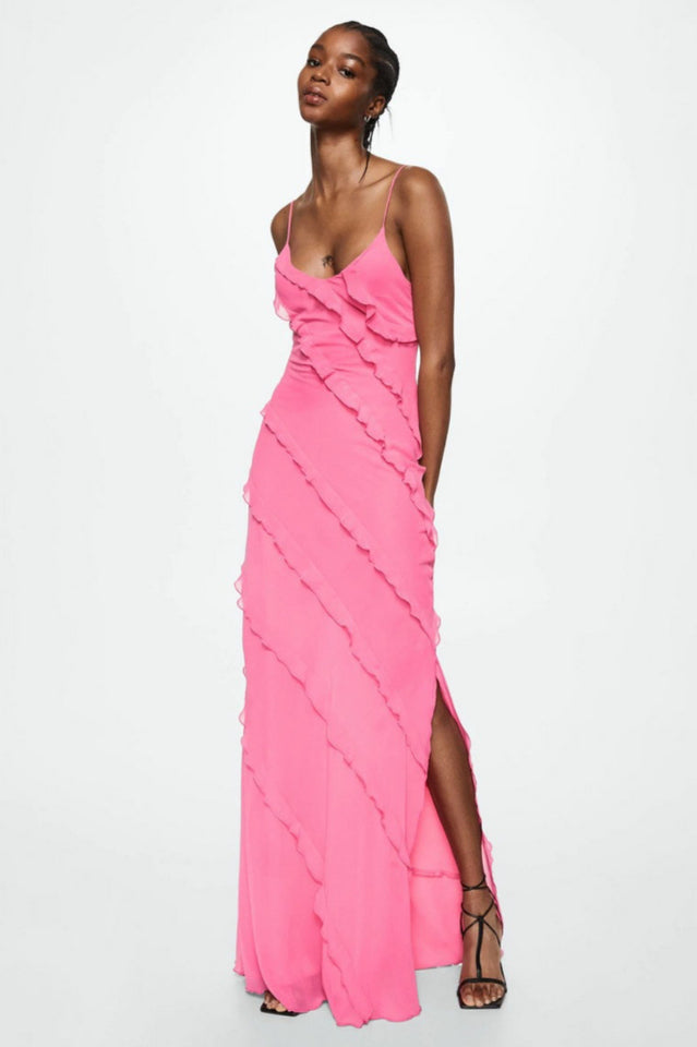 Abito lungo da donna Ashtine - Abito estivo leggero con volant, gonna a balze e look da spiaggia