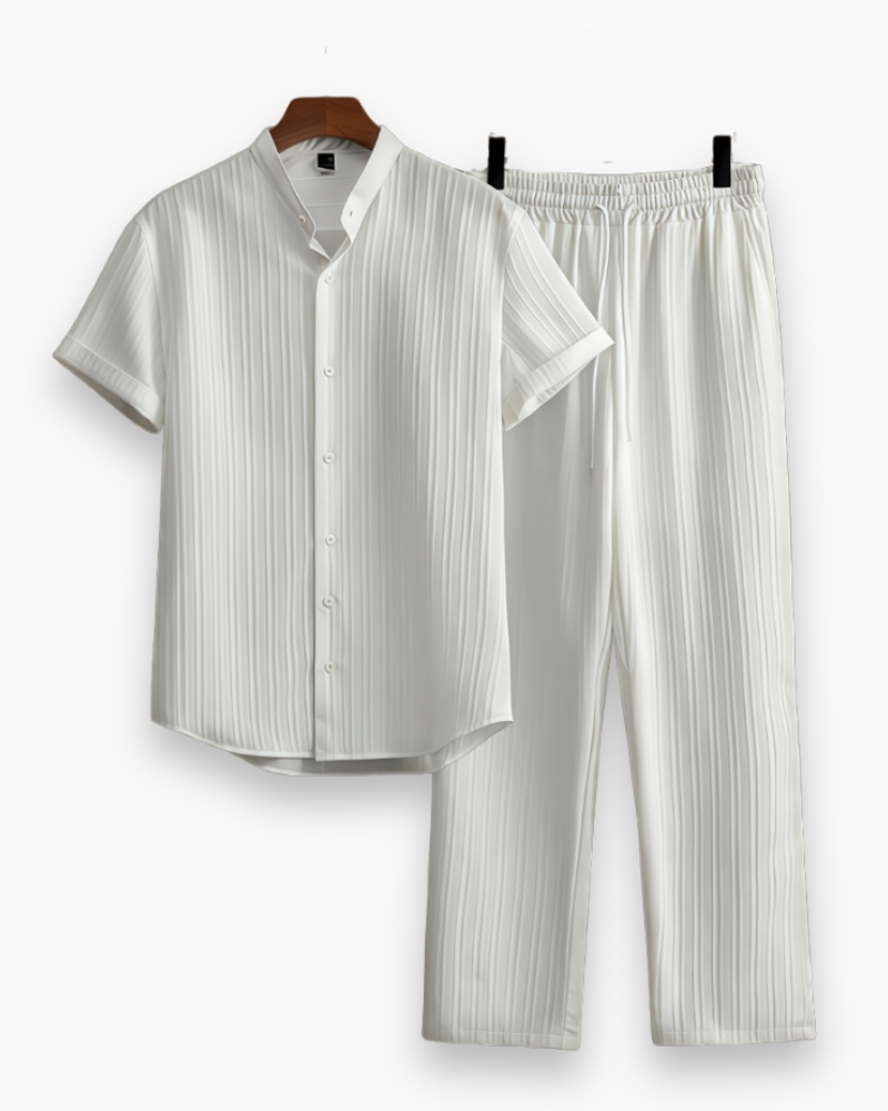 Completo estivo da uomo Josh: camicia a maniche corte e pantaloni casual leggeri