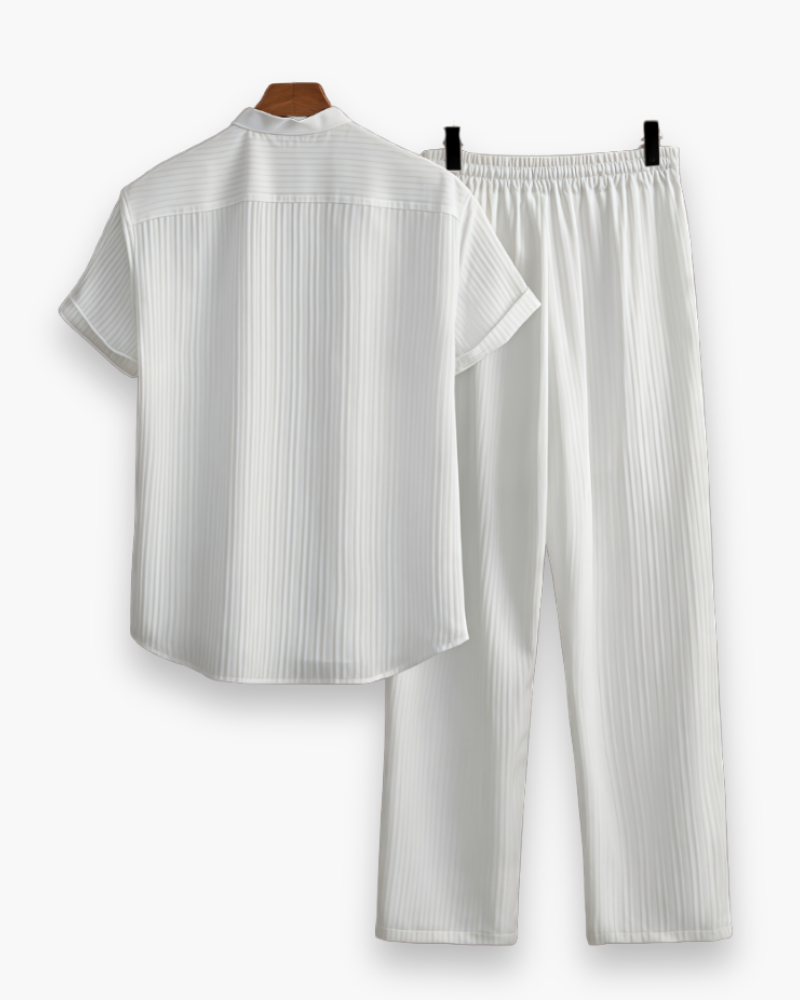 Completo estivo da uomo Josh: camicia a maniche corte e pantaloni casual leggeri