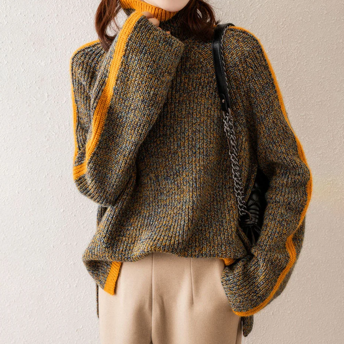 Aitana Pull Col Roulé Femme – Tricot Confortable, Élégant & Chaleureux au Style Moderne