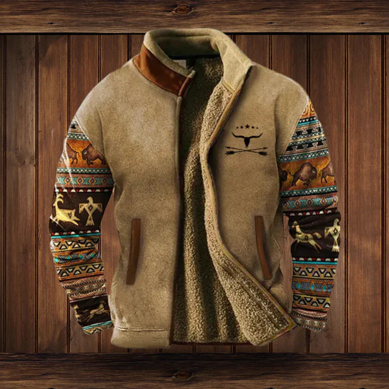 Noah Veste Chaude Style Western – Doublure Polaire & Motifs Ethniques pour un Confort Hivernal