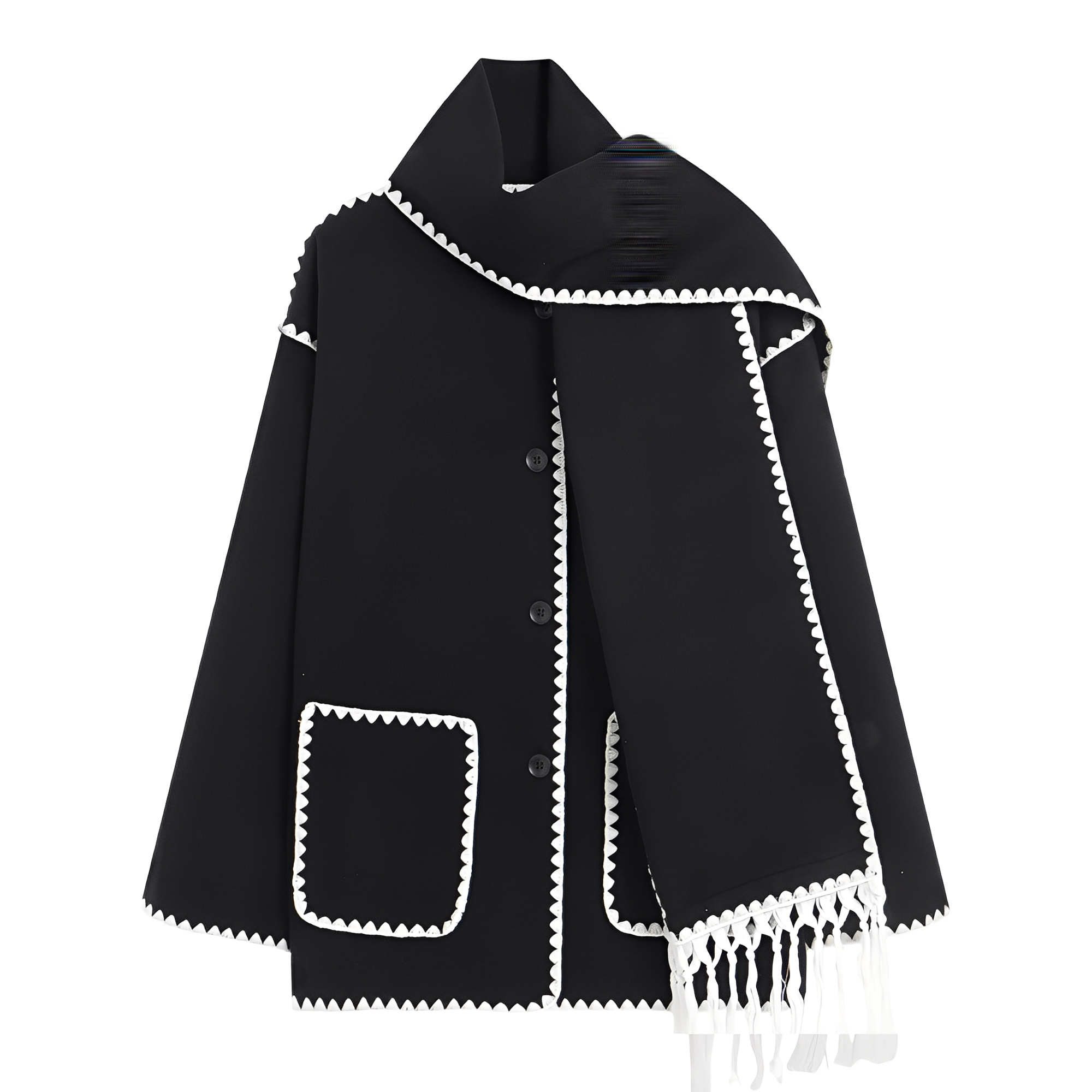 Cappotto da donna Genevieve – Cappotto in morbida lana con sciarpa ed elegante vestibilità ampia