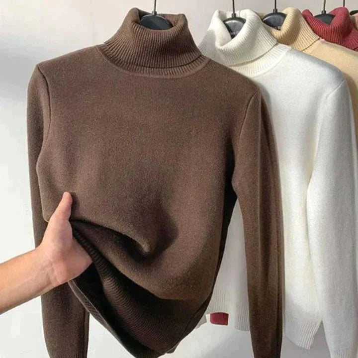 Delaney Pull Femme – Pull Tricoté Confortable avec Doublure Polaire Chaude pour l’Hiver