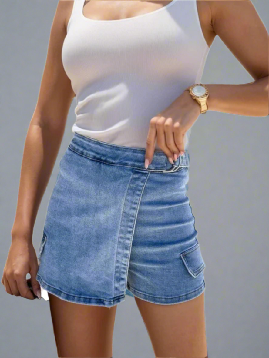 Culottes da donna Clara - Comode mutandine in denim con vestibilità aderente e stile casual chic