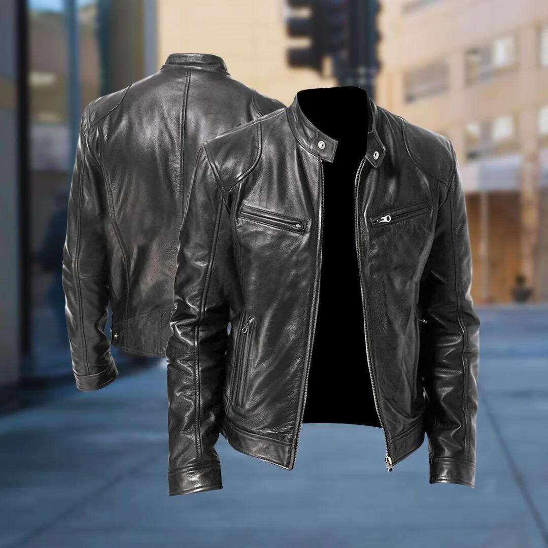 Giacca in pelle da uomo David - Giacca elegante e resistente con stile moderno e confortevole