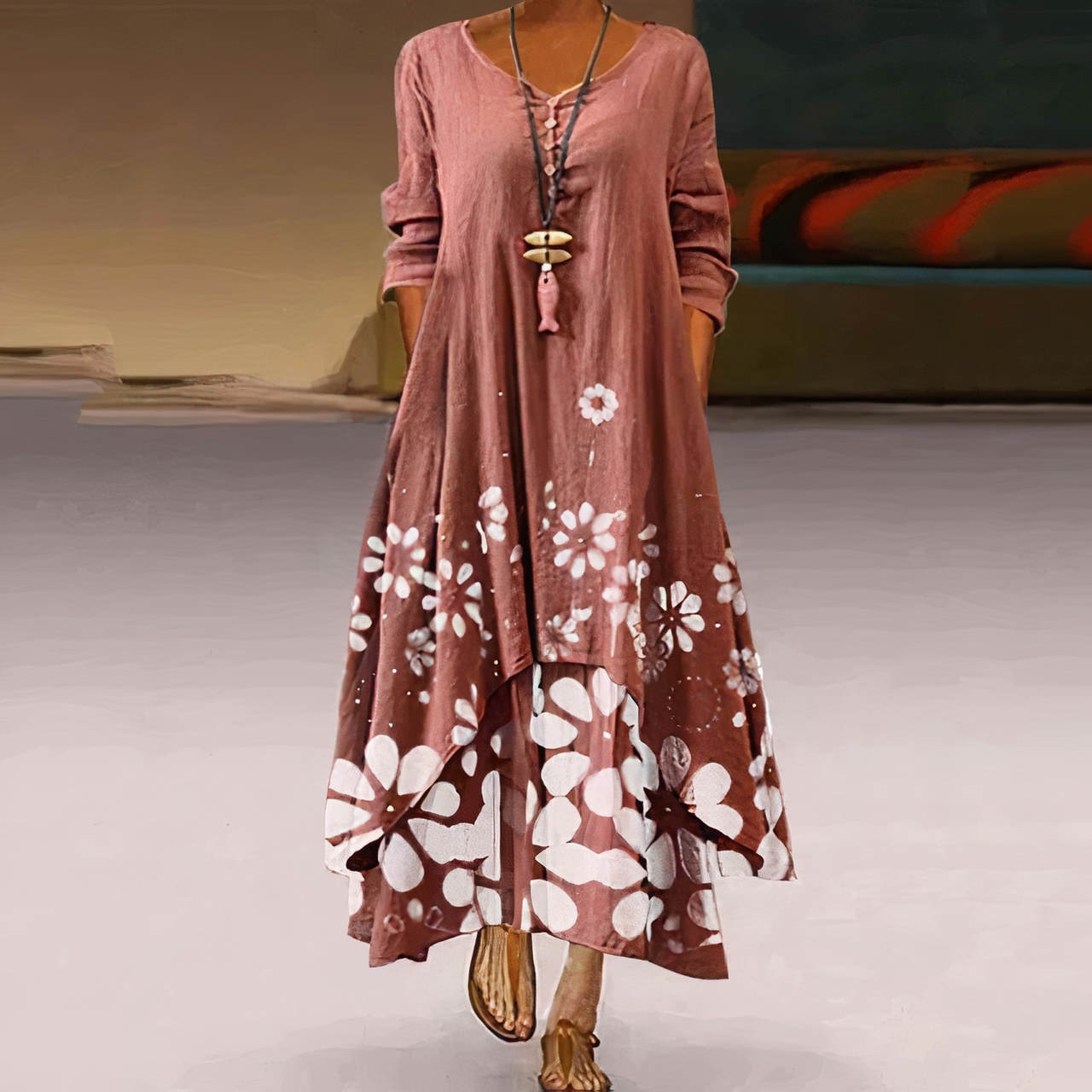 Abito in cotone da donna Lizbeth - Elegante abito ecologico e traspirante per tutte le stagioni