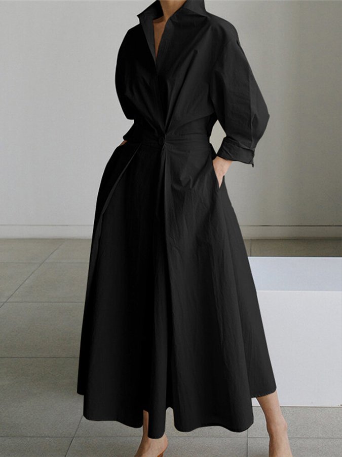 Abito midi da donna Shane - Stile vintage con vita stretta e gonna leggermente svasata