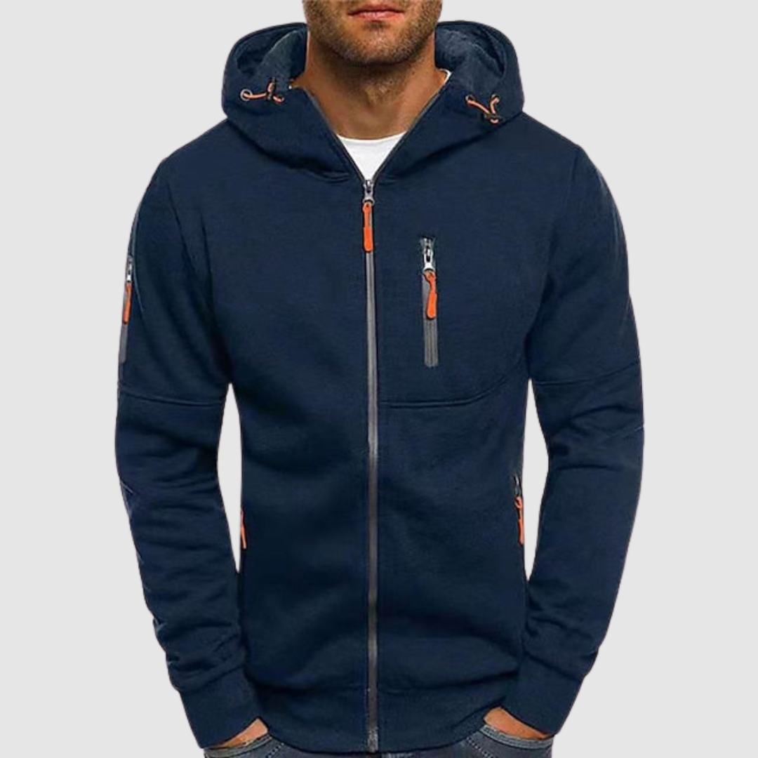 Felpa con cappuccio da uomo Jaron: comoda e versatile felpa con cappuccio in cotone dallo stile moderno