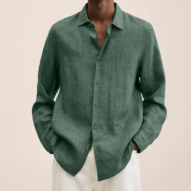 Camicia da uomo Giovanni – Lino traspirante, maniche lunghe, design classico ed elegante