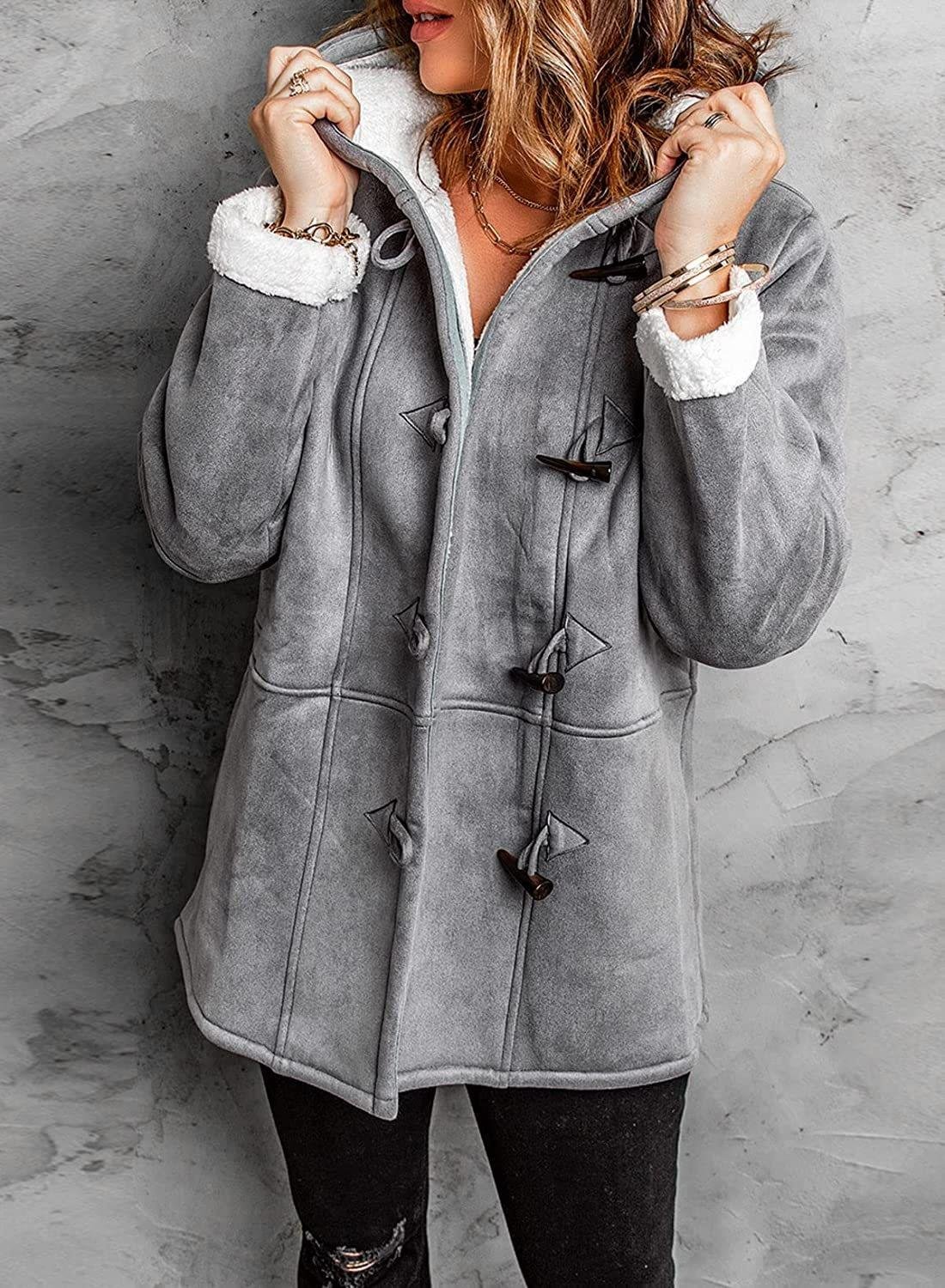 Kiara Manteau Femme en Daim – Élégant Manteau à Capuche Chaud et Confortable pour l’Hiver