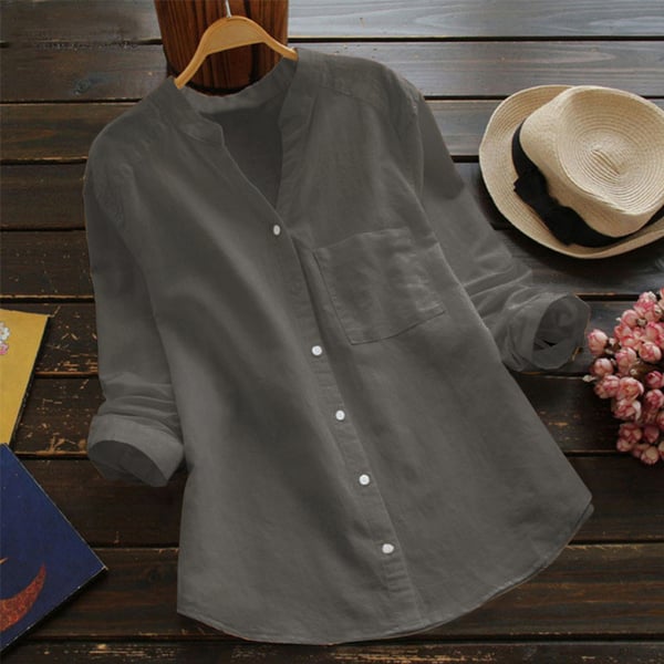 Camicia da donna Aloyse – Lino-cotone traspirante, vestibilità comoda e rilassata