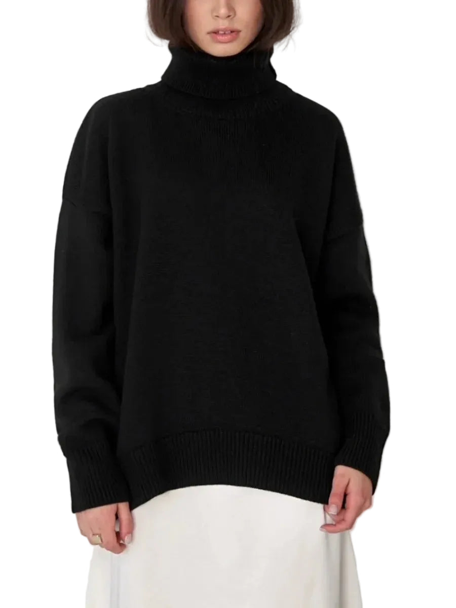 Elise Pull Col Roulé Oversize Femme – Pull en Maille Douce et Chaude au Style Intemporel