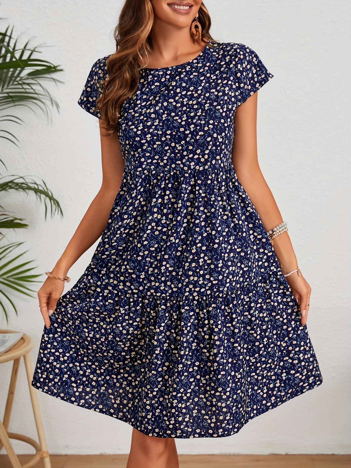 Abito estivo da donna Katie - Abito leggero in poliestere floreale con vestibilità comoda
