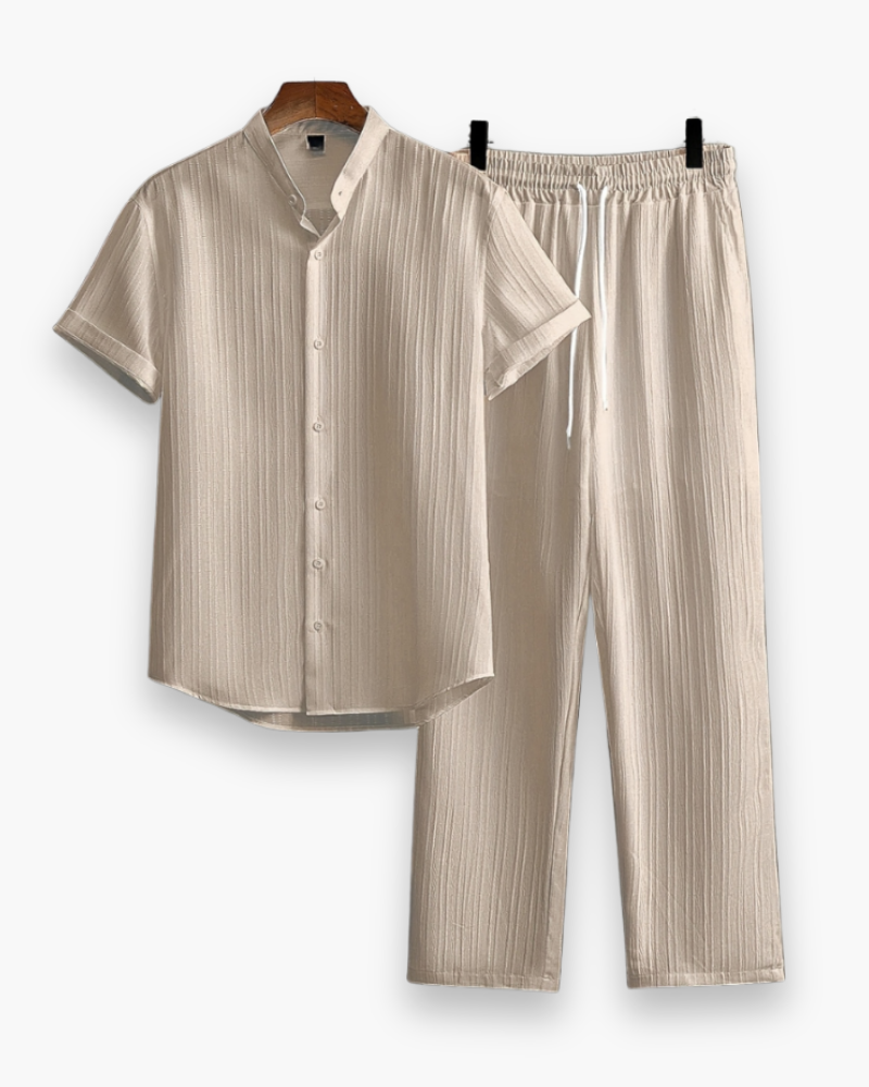 Completo estivo da uomo Josh: camicia a maniche corte e pantaloni casual leggeri
