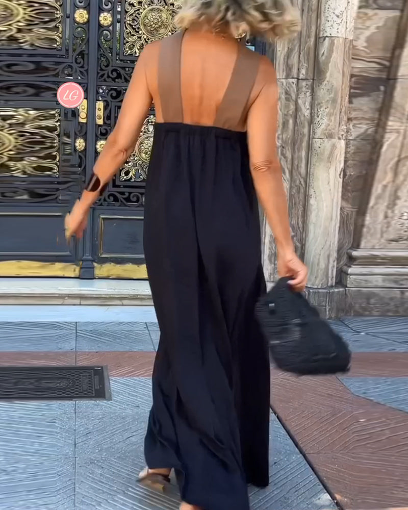 Abito lungo da donna Sienna - Elegante abito estivo con spalline incrociate e vestibilità comoda