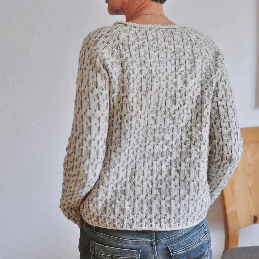Maglione da donna Samira - Elegante maglione grigio a maniche lunghe, stile chic e confortevole