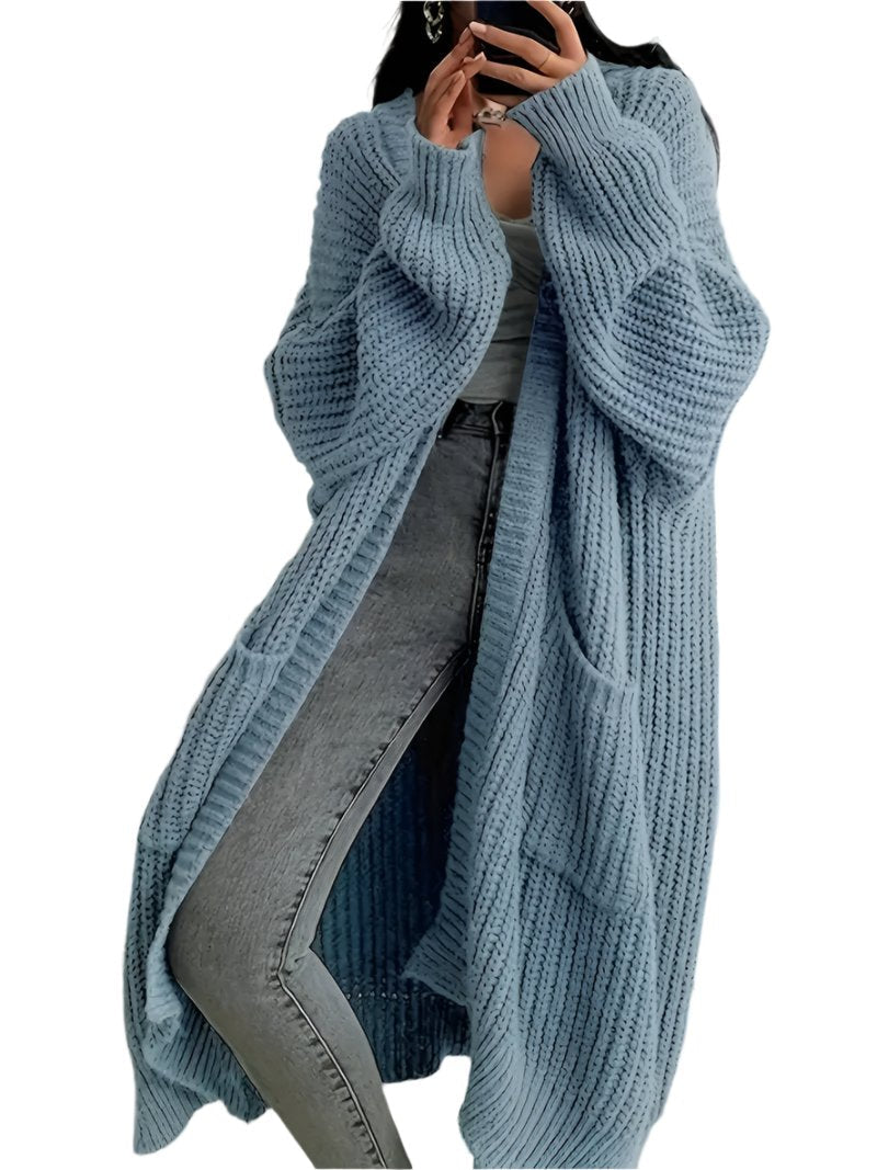 Marina Gilet Femme – Long Gilet Tricoté Doux & Élégant pour Automne avec Coupe Confortable