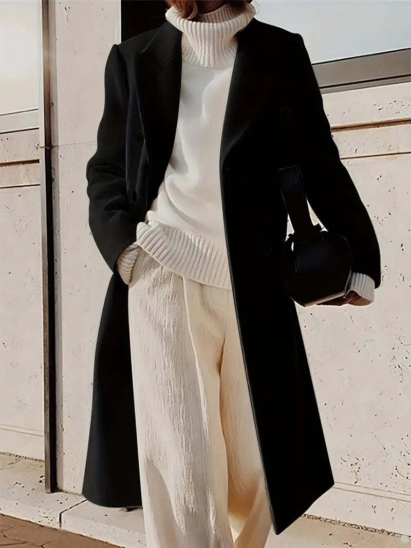 Mariana Manteau Long Femme – Trench Élégant en Cachemire avec Coupe Moderne & Intemporelle