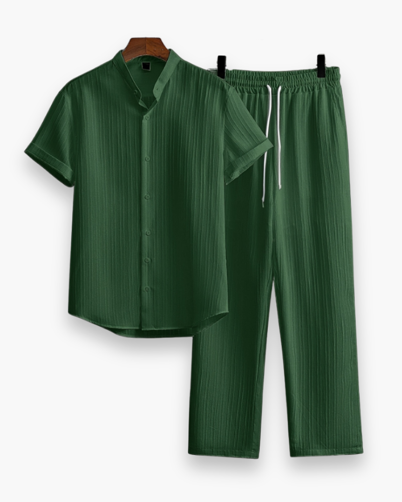 Completo estivo da uomo Josh: camicia a maniche corte e pantaloni casual leggeri
