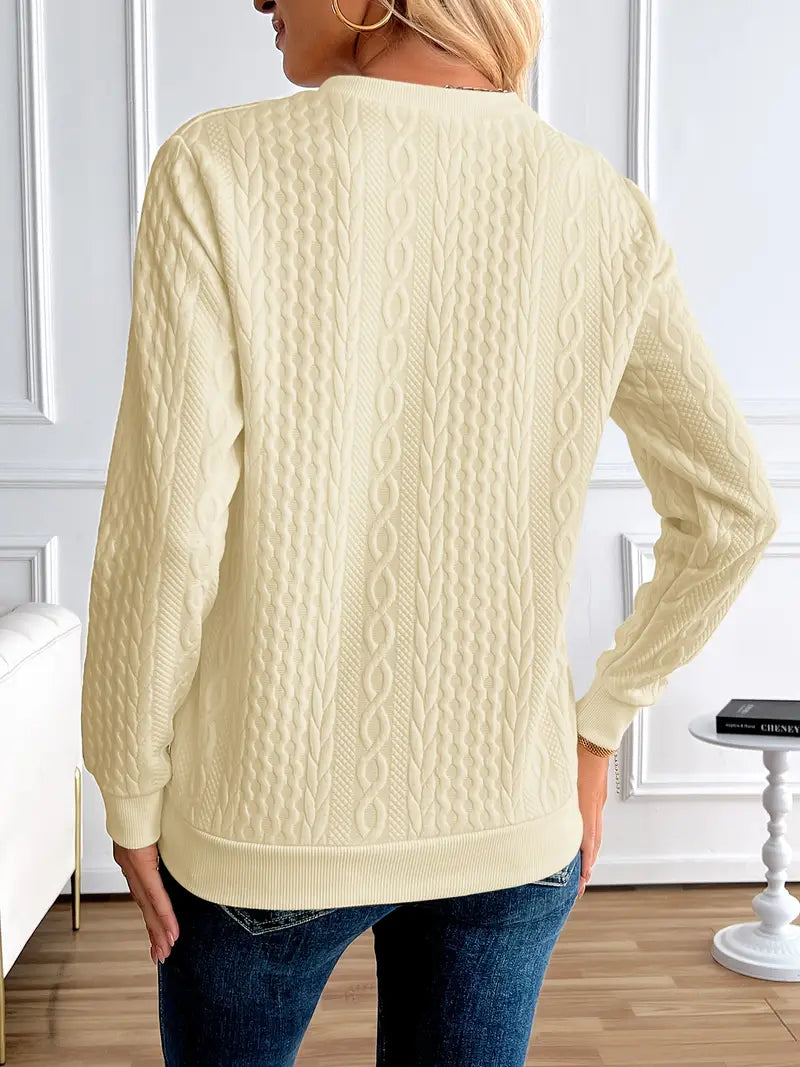 Margaux Sweat Femme Hiver – Pull Zippé Confortable en Maille avec Design Élégant