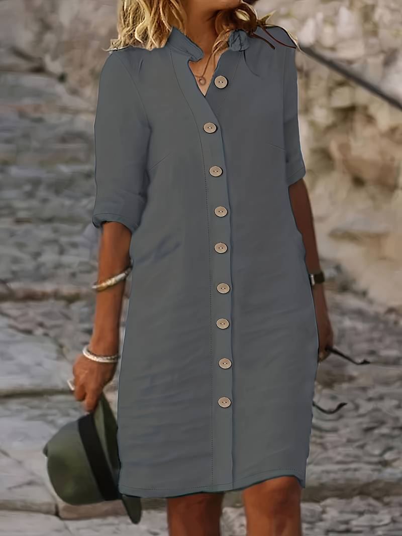 Abito midi da donna Isabella: elegante abito casual dal design semplice e dalla vestibilità comoda