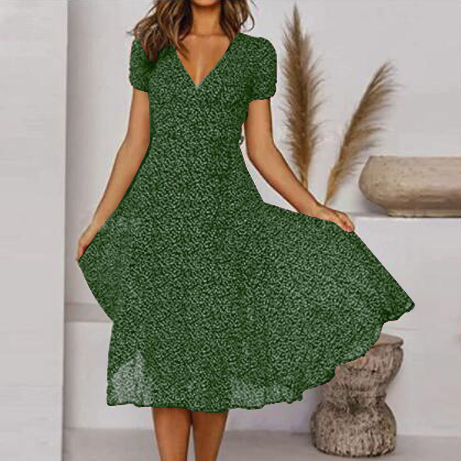 Abito midi da donna Fernanda - Elegante stampa a pois con vestibilità aderente per occasioni informali