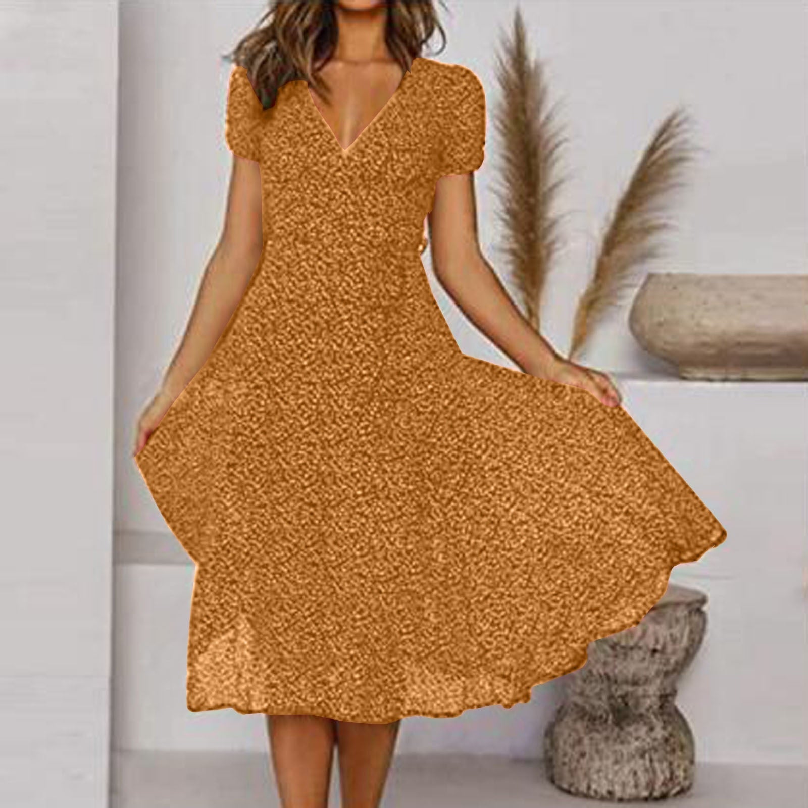 Abito midi da donna Fernanda - Elegante stampa a pois con vestibilità aderente per occasioni informali