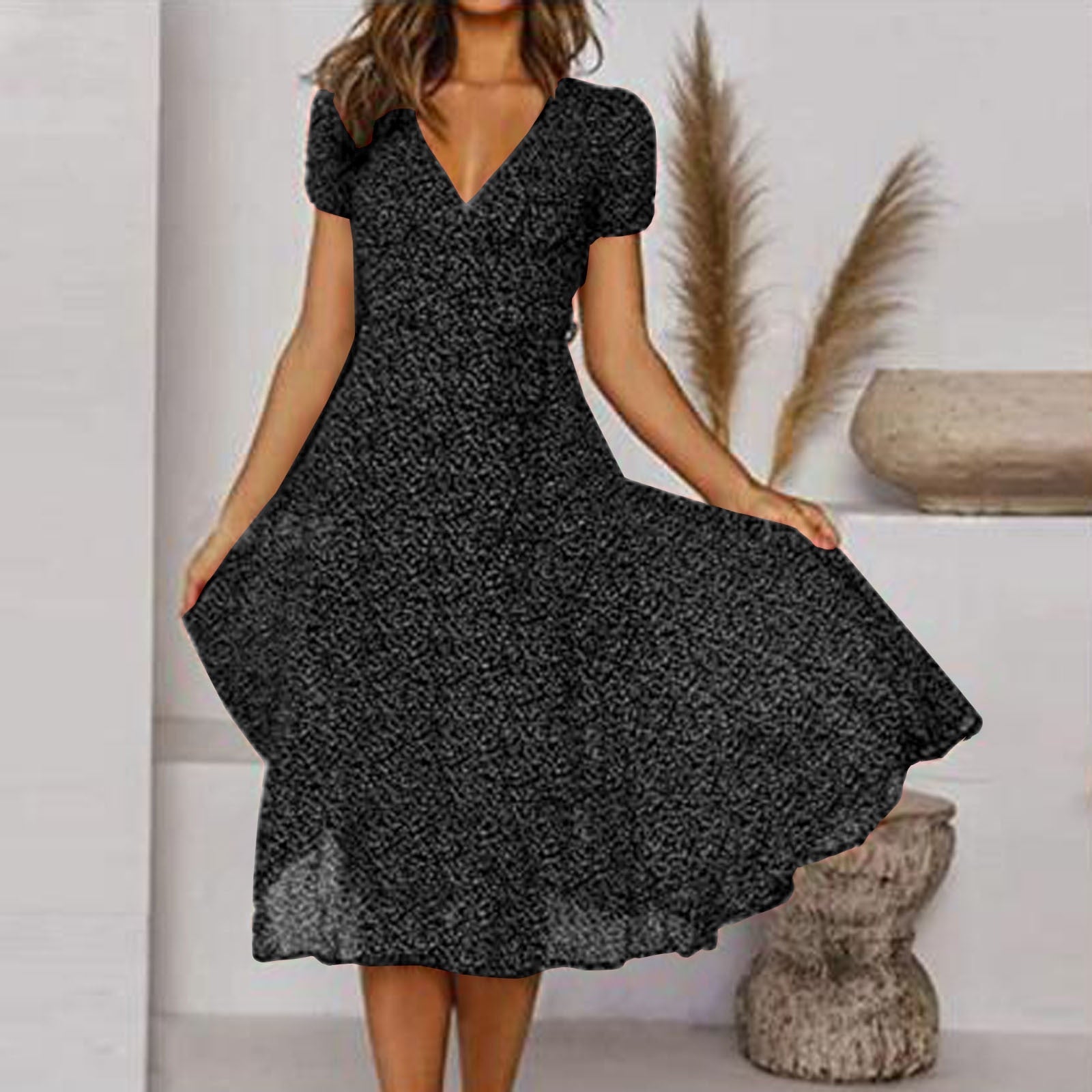 Abito midi da donna Fernanda - Elegante stampa a pois con vestibilità aderente per occasioni informali