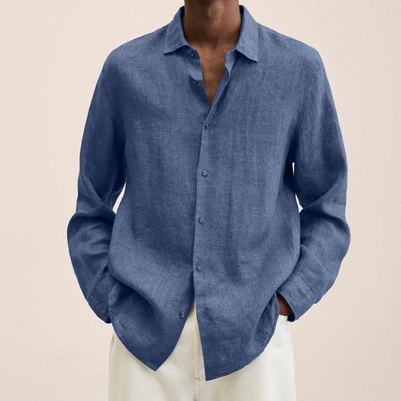 Camicia da uomo Giovanni – Lino traspirante, maniche lunghe, design classico ed elegante