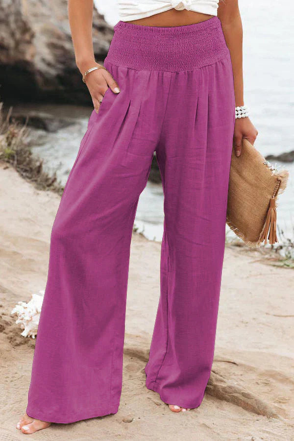 Pantaloni palazzo da donna Alivia: vita alta, gamba larga, leggeri ed eleganti per l'estate