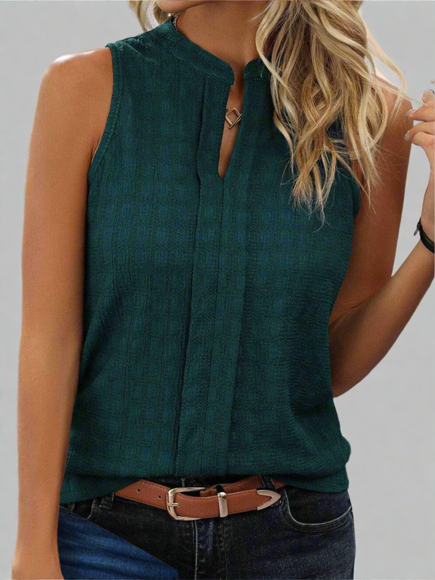 Top da donna Ava: top leggero senza maniche in tessuto elasticizzato con vestibilità elegante e versatile