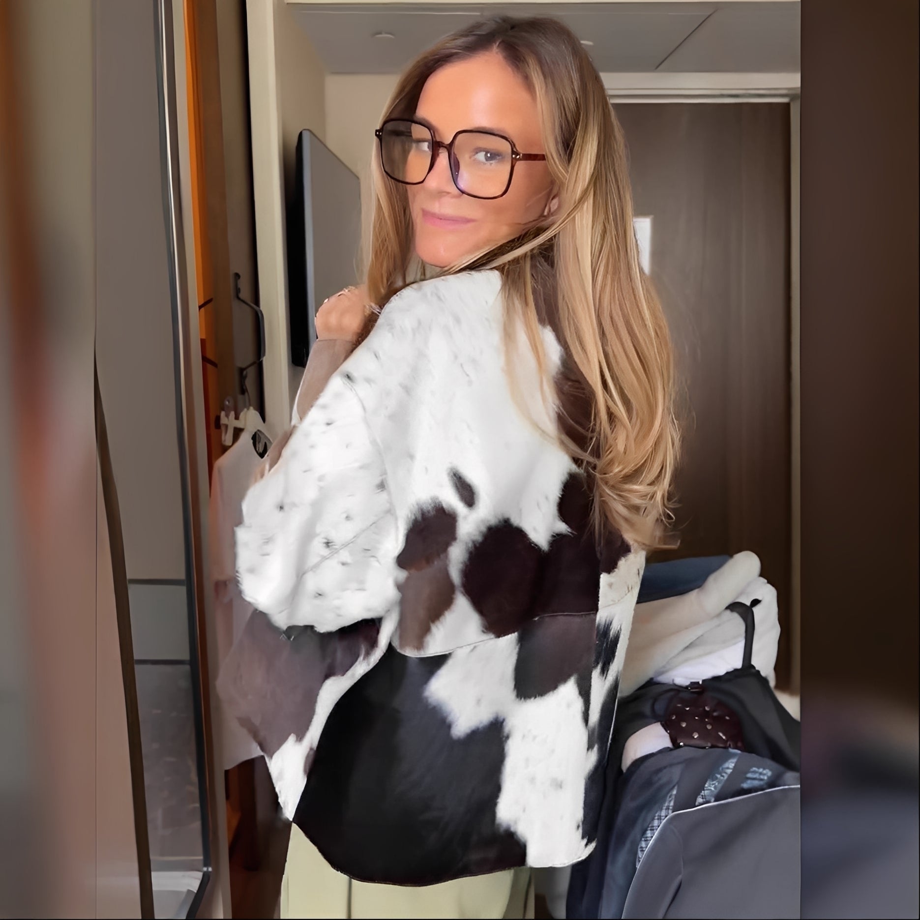 Natalia – Giacca stampata da donna – Cappotto moderno, morbido e confortevole con motivo all-over alla moda