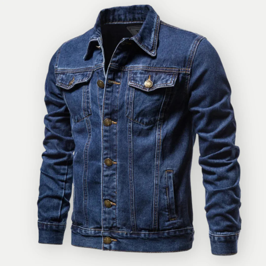 Frank Veste Homme – Veste en Jean Classique en Denim avec Boutons Métalliques & Poches Utiles