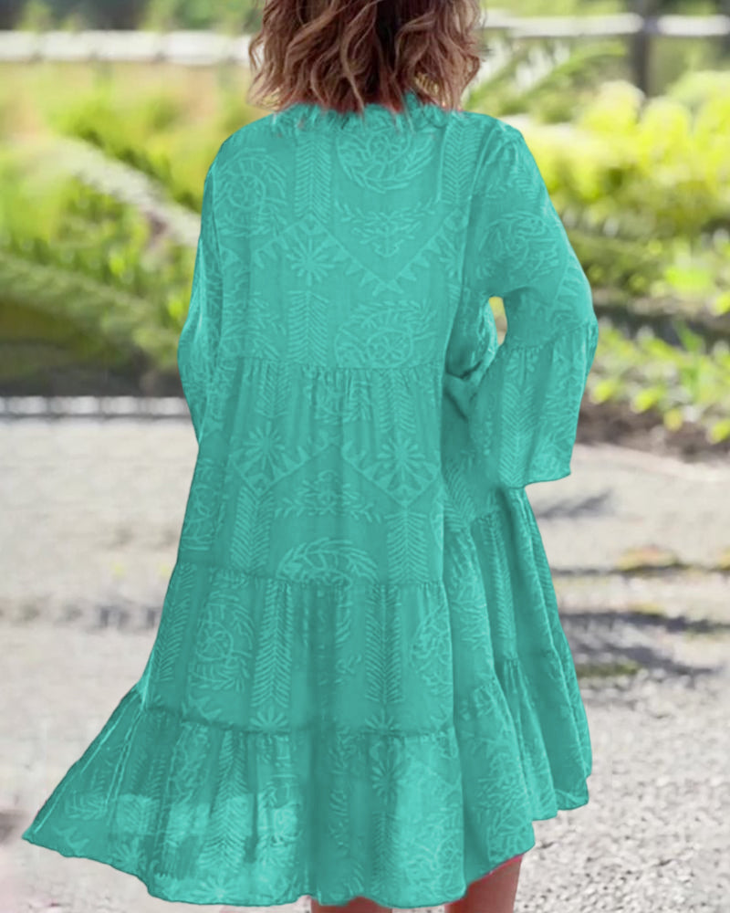 Abito da donna Willow Boutique - Maniche a 3/4, stampa geometrica e vestibilità comoda