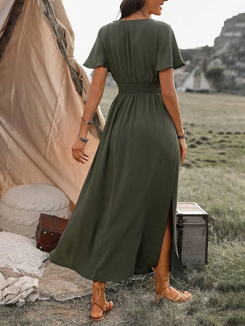 Abito elegante da donna Hattie - Maniche larghe e colletto alla moda per abbigliamento serale e casual