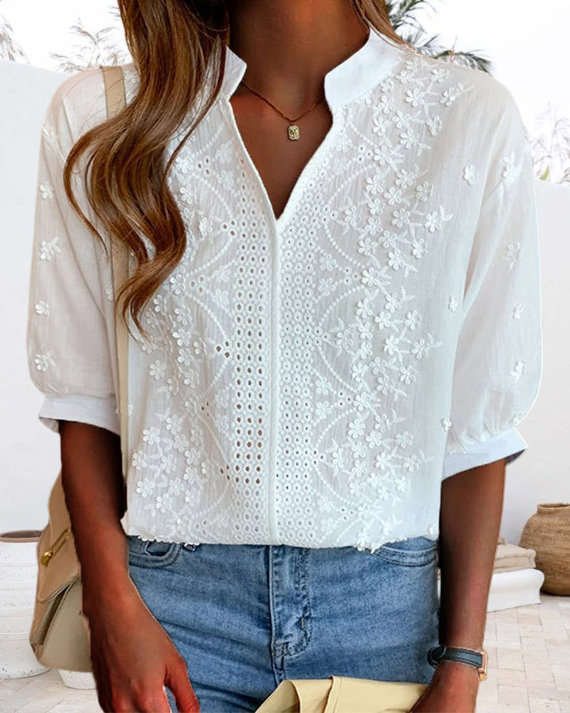 Camicetta da donna Emelia: elegante top con maniche a sbuffo e vestibilità comoda