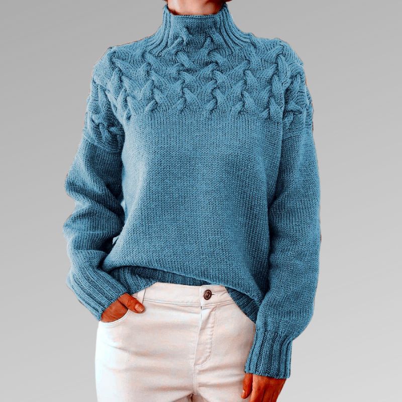 Reagan Col Roulé Femme – Pull d’Hiver Élégant en Coton Mélangé Doux et Confortable