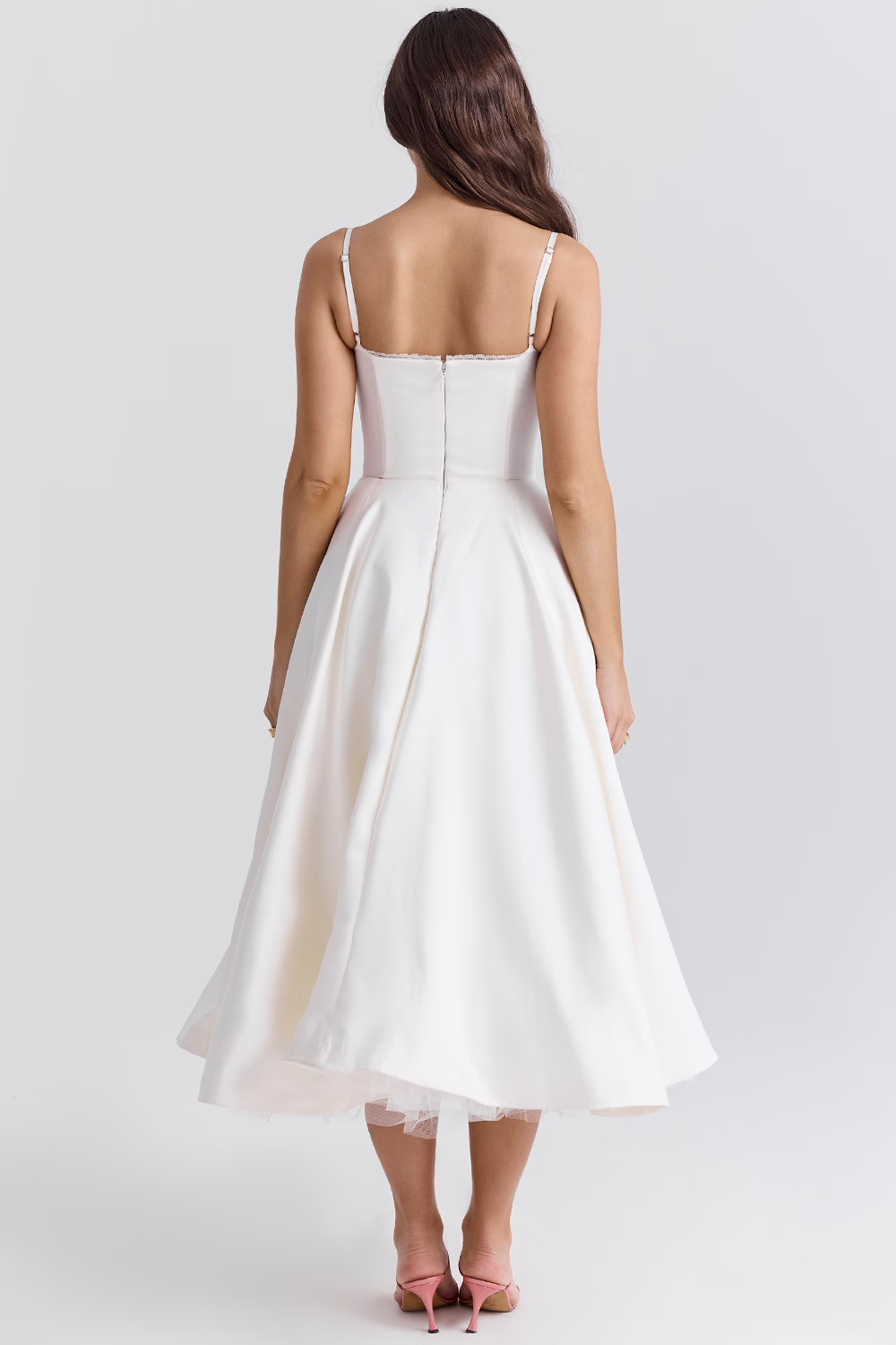 Abito midi da donna Dawn - Elegante abito in tulle con spalline regolabili e vestibilità comoda 