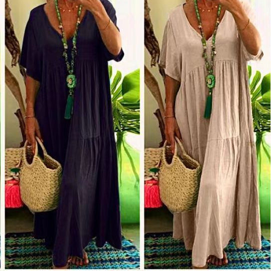 Abito lungo estivo da donna Saylor - Abito lungo bohémien ampio in stile casual per le vacanze e il tempo libero
