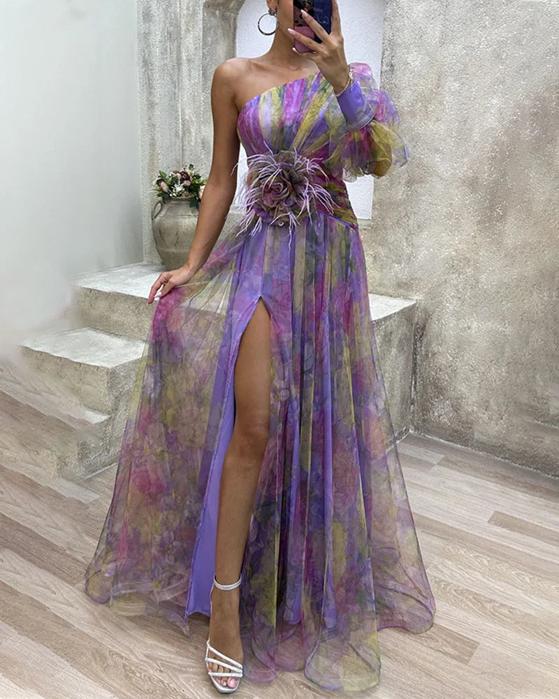 Abito lungo da sera da donna Eunice - Elegante abito lungo leggero per l'estate
