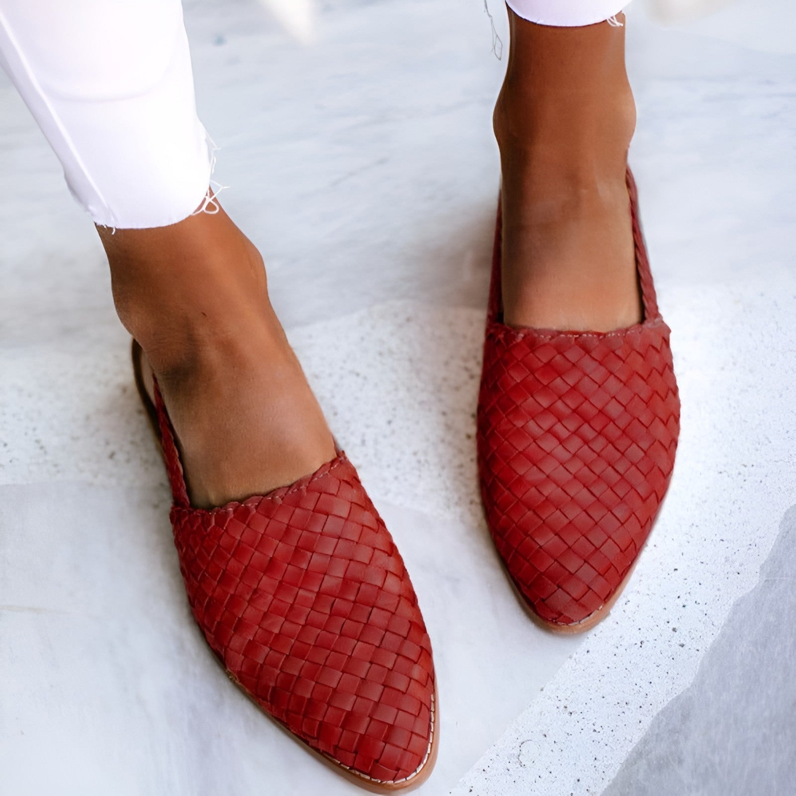 Leslie - Slingback piatte da donna - Elegante design intrecciato, punta affilata e cinturino regolabile