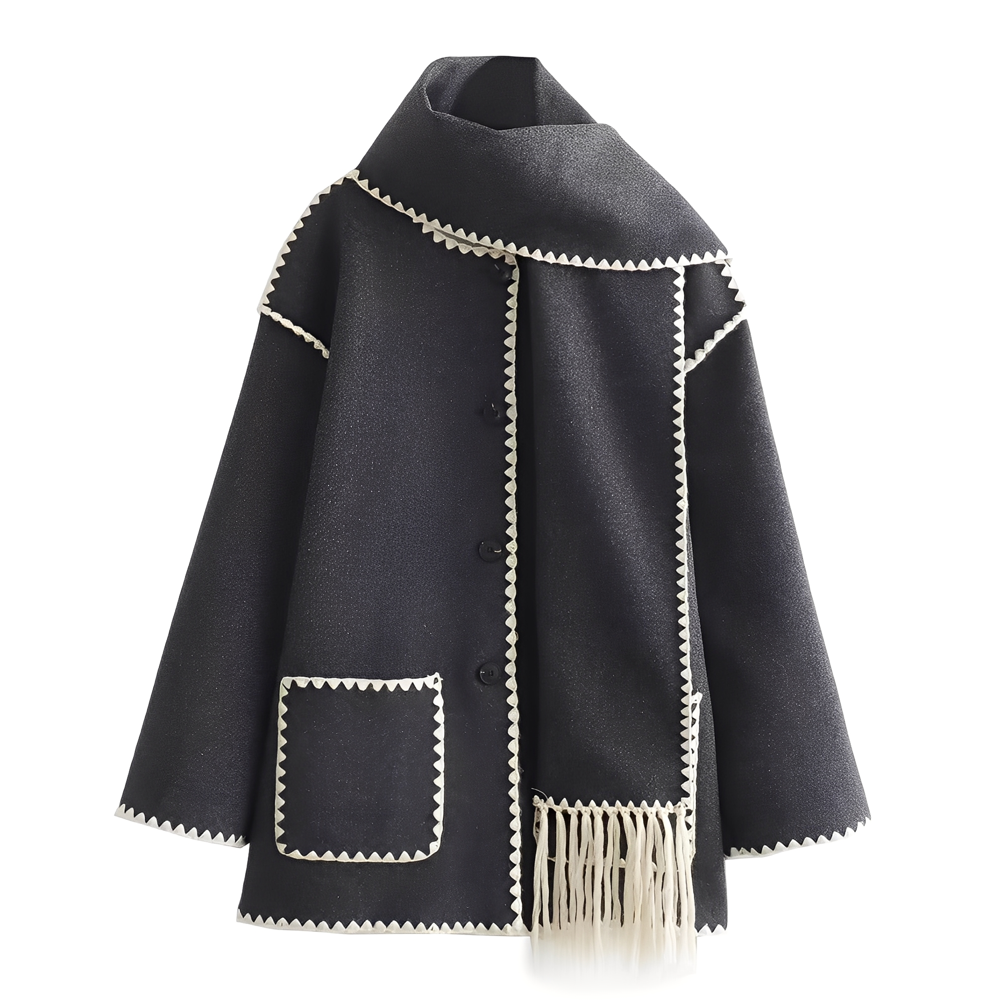 Cappotto da donna Genevieve – Cappotto in morbida lana con sciarpa ed elegante vestibilità ampia