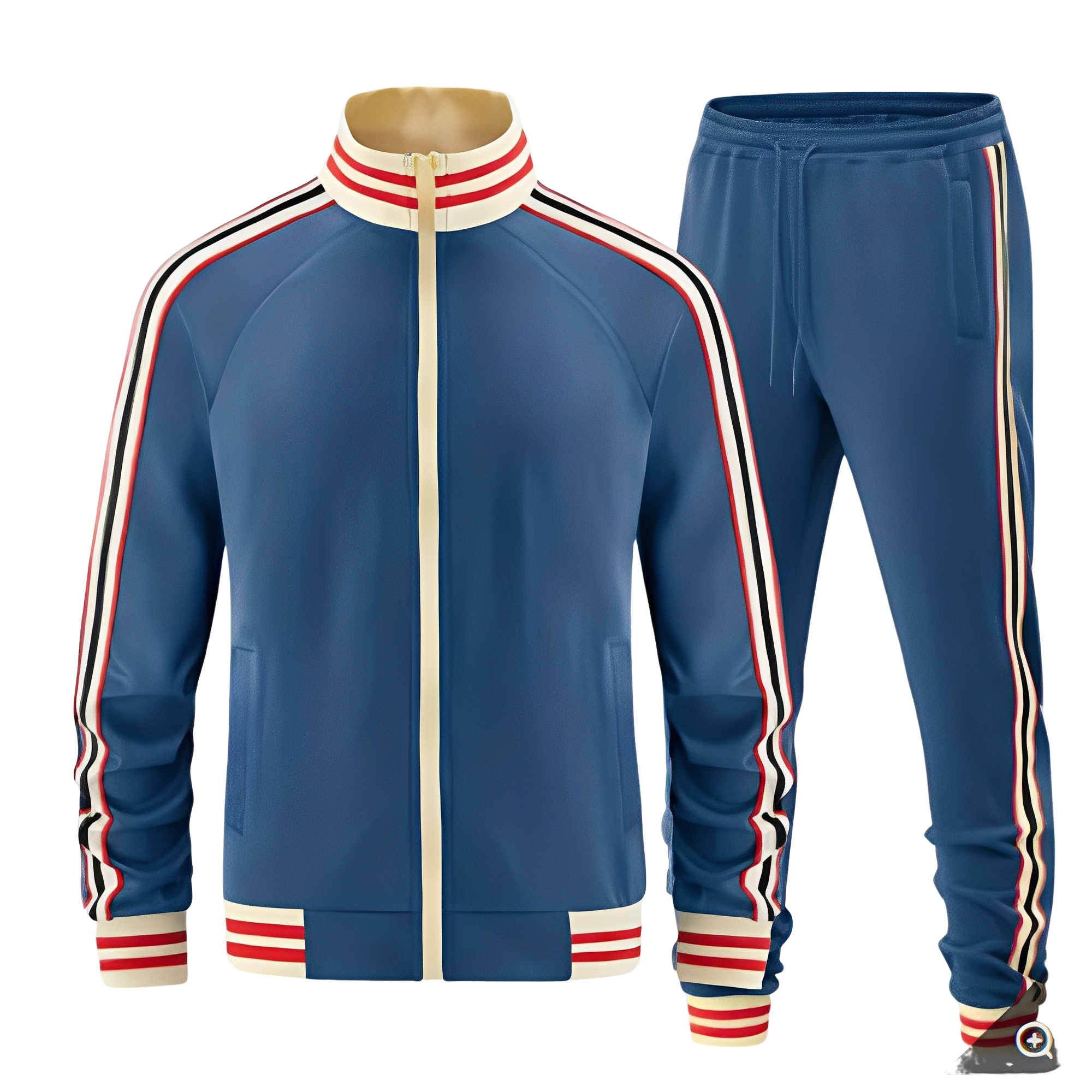 Peyton Ensemble de Sport Femme – Set Ușor Dungi cu Jachetă & Pantalon Respirabil