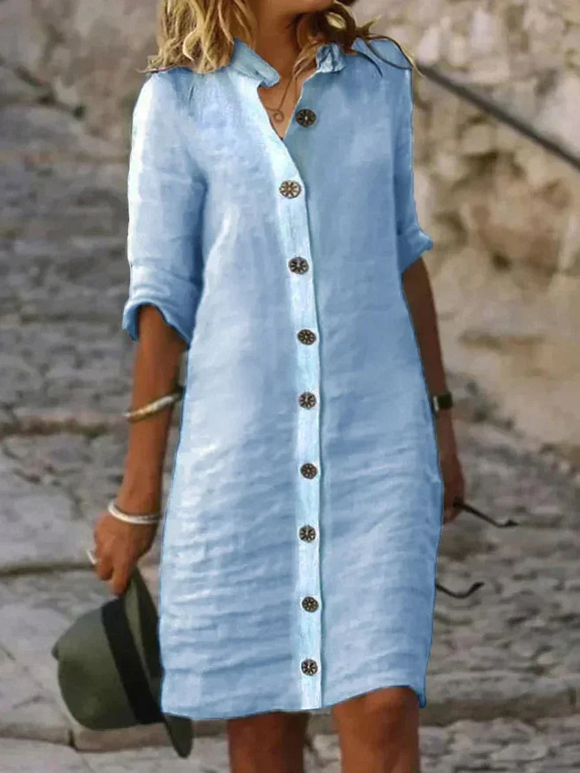 Abito semplice da donna Emika: abito classico, elegante e versatile da indossare tutti i giorni